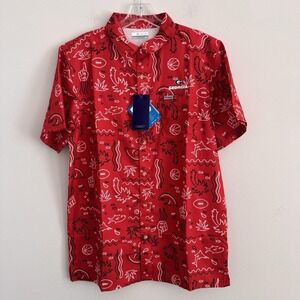 UGA Columbia Shirt Mens Sz Small Super Slack Tide Georgia Bulldogs Print NEW $65